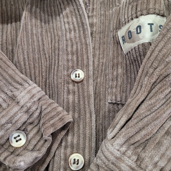 Vtg ROOTS corduroy button-up shacket toddler shirt - Picture 4 of 9